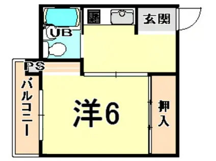 コーポ南郷(1K/2階)の間取り写真