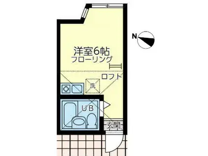 ユナイト衣笠ジョルジェット(ワンルーム/2階)の間取り写真