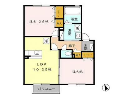 グランシャリオ(2LDK/2階)の間取り写真