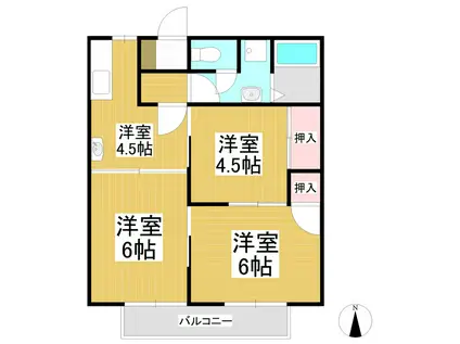 グランエールA(3DK/2階)の間取り写真