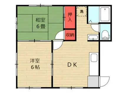 サンレジデンス高富(2DK/1階)の間取り写真