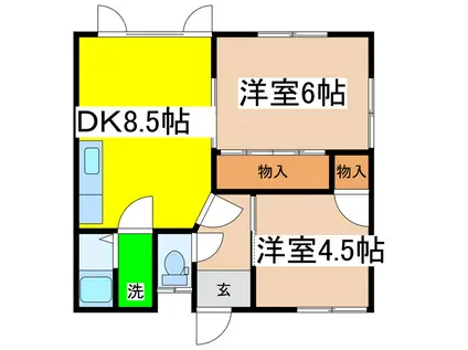 コーポ紬(2DK/2階)の間取り写真