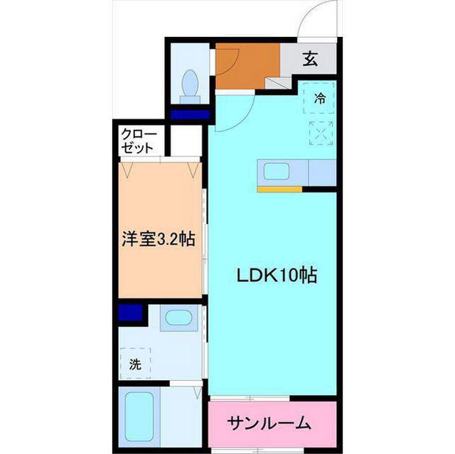 エスポワール(1LDK/1階)の間取り写真