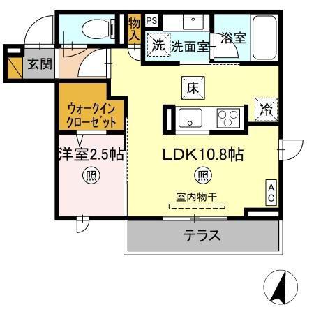 プラデーラ(1LDK/1階)の間取り写真