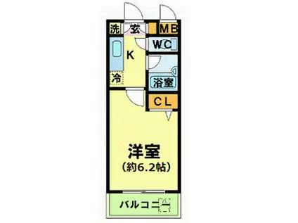 パレステュディオ赤坂弐番館(1K/3階)の間取り写真