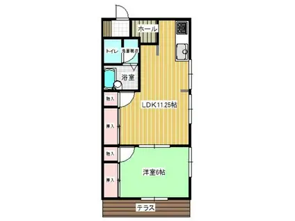 パークサイドハイム(1LDK/1階)の間取り写真