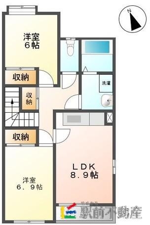 メゾンルミエールK&K(2LDK/2階)の間取り写真