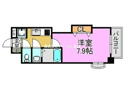 LUXE長田(1K/2階)の間取り写真