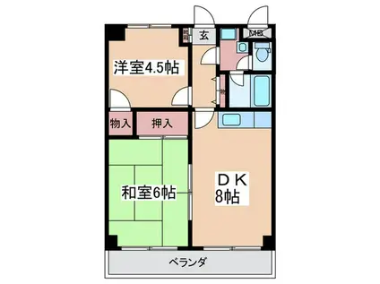 第三好木マンション(2DK/5階)の間取り写真