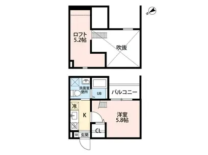 レジアス高畑(1K/1階)の間取り写真