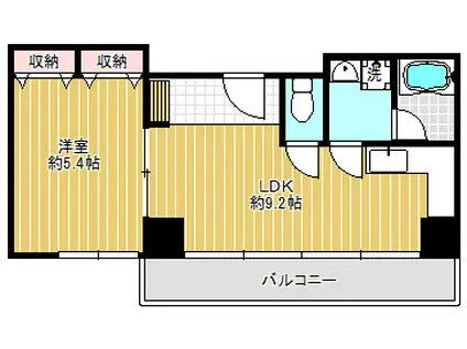 戸越IMビル(1LDK/3階)の間取り写真