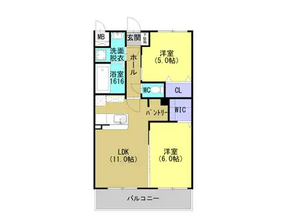 アバンガーデン(2LDK/1階)の間取り写真