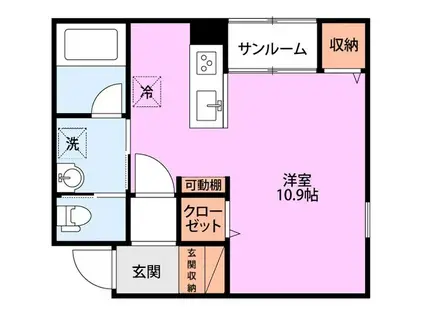 NAVIA(ワンルーム/1階)の間取り写真