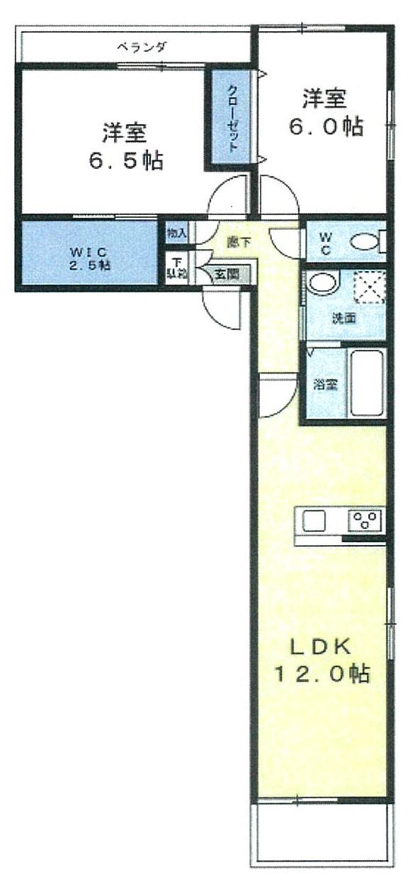 BLISS丸山台(2LDK/2階)の間取り写真