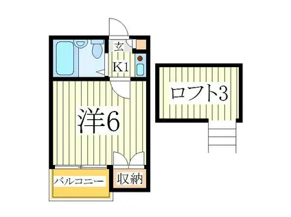 ハイム プリマヴェーラ(1K/1階)の間取り写真