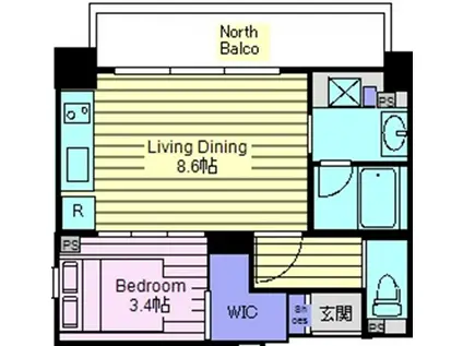 YG RESIDENCE 壱番館(1LDK/7階)の間取り写真