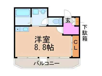 ゴキソ224ビル(ワンルーム/3階)の間取り写真