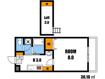 ベルドミールI(1K/4階)の間取り写真