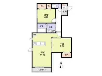 CREER VIOLA(2LDK/2階)の間取り写真