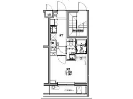 S-RESIDENCE行徳COURANT(1K/1階)の間取り写真