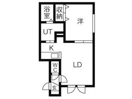 ノーム・GNOME(1LDK/1階)の間取り写真