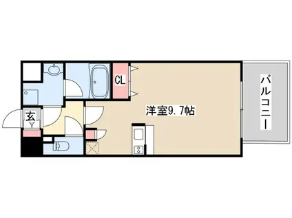 エイペックス神戸みなと元町COASTLINE(1K/10階)の間取り写真