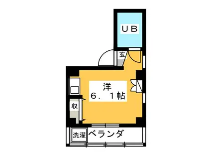 桑名ビル(ワンルーム/2階)の間取り写真