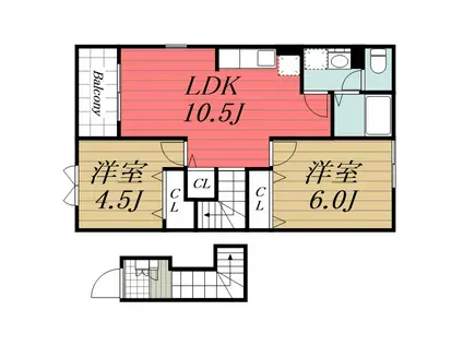 ライズビレッジちはら台(2LDK/2階)の間取り写真