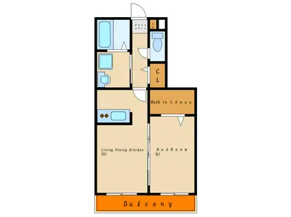 LA FERME(1LDK/1階)の間取り写真