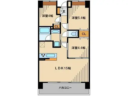 スターフィールド浦和常盤(3LDK/8階)の間取り写真