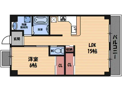 フォレステ―ジュ武庫之荘(1LDK/3階)の間取り写真