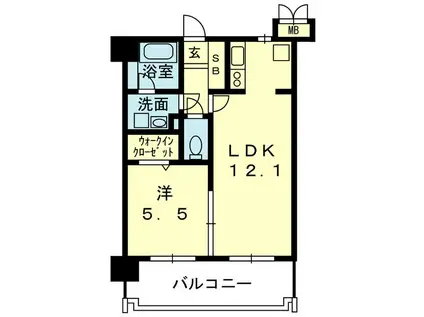 アクアフォーレ(1LDK/4階)の間取り写真