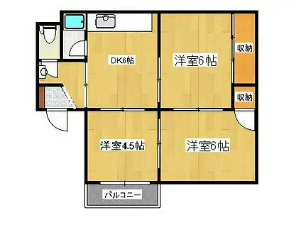 カネダイマンション(3DK/3階)の間取り写真