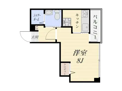 シャーレック(1K/2階)の間取り写真