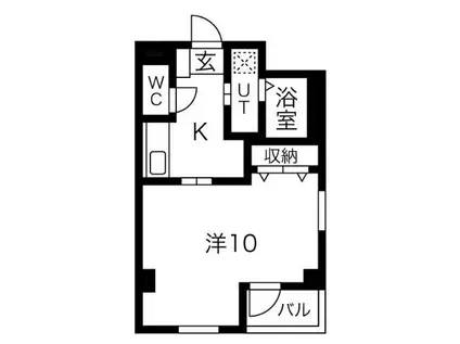 リヴィエム(1K/3階)の間取り写真