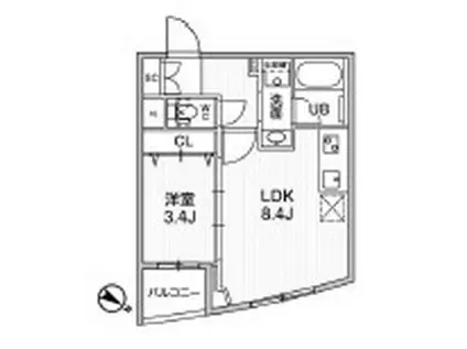 GRANDUO中目黒4 グランデュオ中目黒4(1LDK/1階)の間取り写真