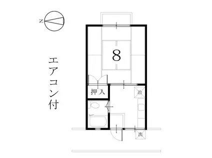 フジハイツ(1K/1階)の間取り写真