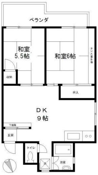 第一マンション(2DK/3階)の間取り写真