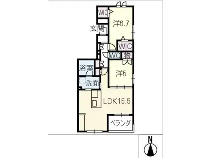 メゾン弥生(2LDK/2階)の間取り写真
