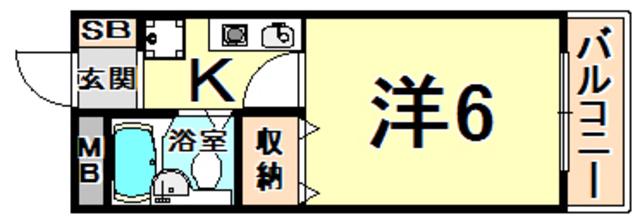 河村マンション(1K/2階)の間取り写真