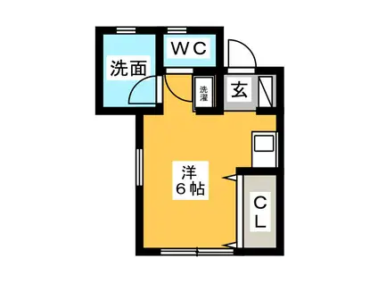 コーポ樹(ワンルーム/1階)の間取り写真