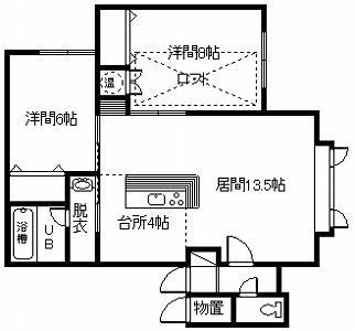 ポイント(2LDK/2階)の間取り写真