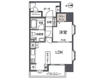 フリーディオ神楽坂(1LDK/11階)の間取り写真