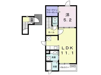 リバーサイドM(1LDK/2階)の間取り写真