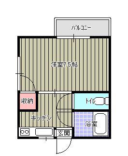 センチュリー山川(1K/2階)の間取り写真