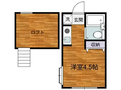 サンパレス(ワンルーム/2階)の間取り写真