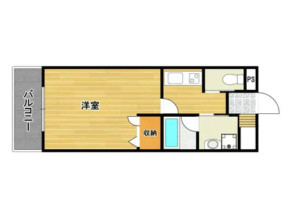 ERIOS COURT 香春口(1K/4階)の間取り写真