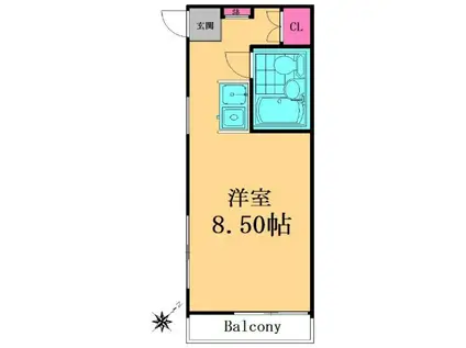 吉田アパート(ワンルーム/2階)の間取り写真