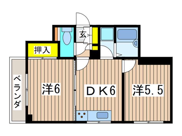 ロイヤルコート東戸塚(2DK/4階)の間取り写真