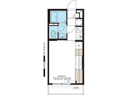 リブリ・石川町(1K/1階)の間取り写真